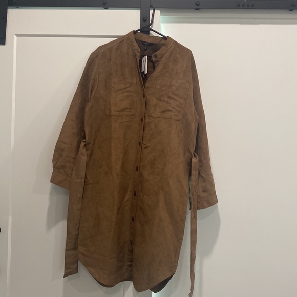 Banana Republic Factory terrazzo Vegan Suede Dress Medium Tall M T 779780 NEW - Picture 4 of 7